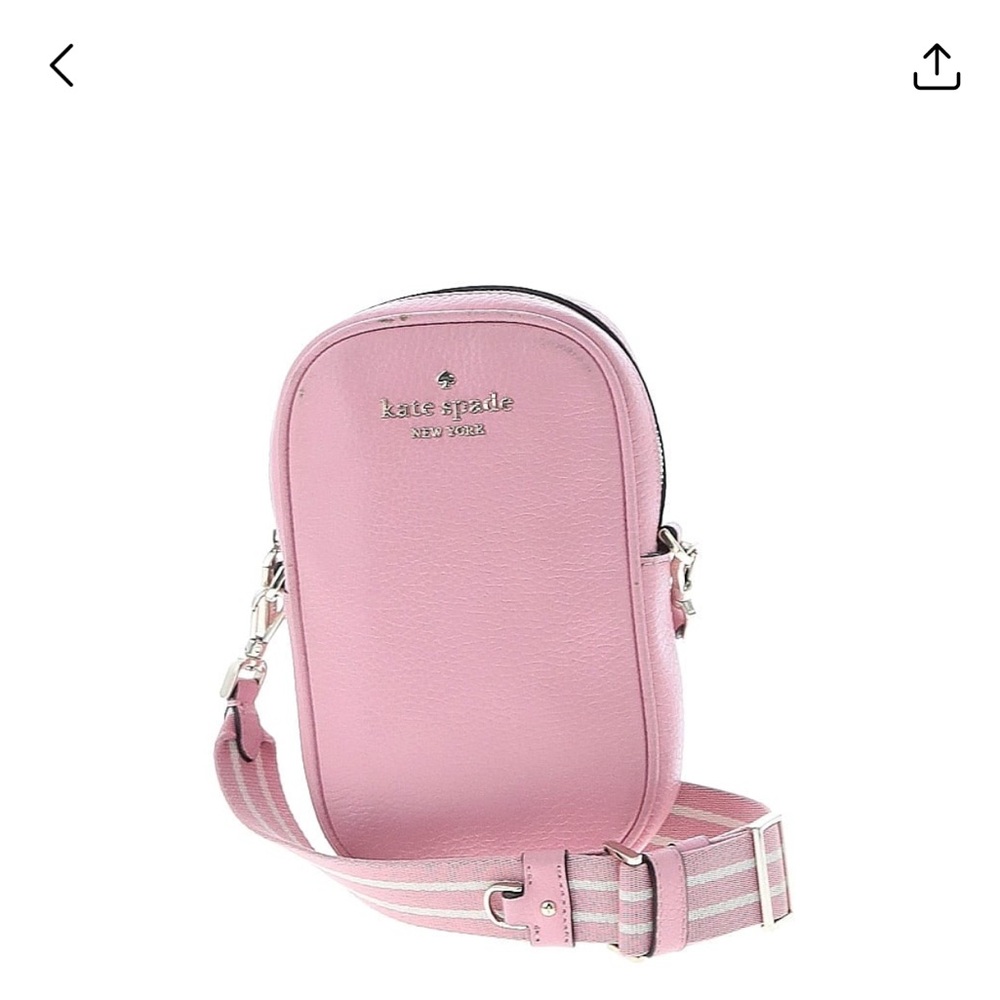 kate spade Pink Leather Crossbody with Striped Strap